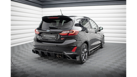 Rear Side Splitters V.4 + Flaps Ford Fiesta ST Mk8 Gloss Black