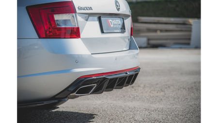 Rear Valance V.2 Skoda Octavia RS Mk3 / Mk3 FL Hatchback / Estate Gloss Black \ Diesel