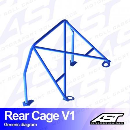 Roll Bar AUDI Coupe (B3) 2-doors Coupe Quattro REAR CAGE V1