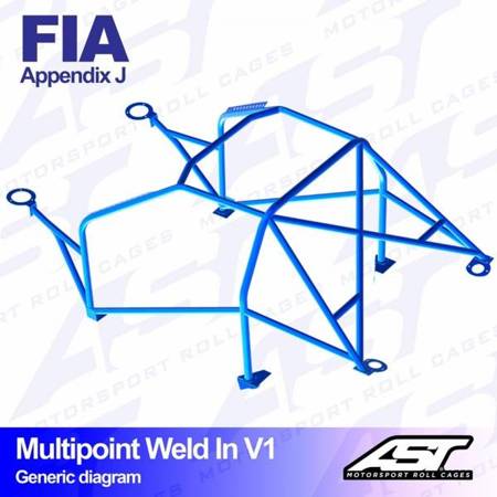 Roll Cage AUDI Coupe (B2) 2-doors Coupe Quattro MULTIPOINT WELD IN V1