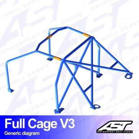 Roll Cage AUDI Coupe (B3) 2-doors Coupe Quattro FULL CAGE V3