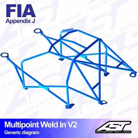 Roll Cage AUDI Quattro S1 (B2 Typ85) 2-doors Coupe Quattro MULTIPOINT WELD IN V2