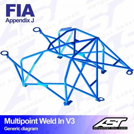 Roll Cage FIAT Panda (Type 141) 3-doors Hatchback FWD MULTIPOINT WELD IN V3