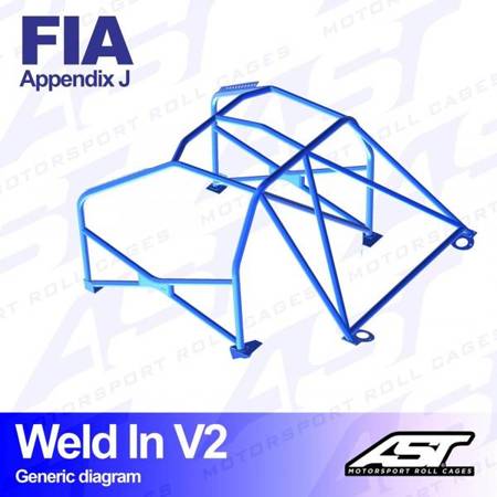 Roll Cage HONDA Integra (DB, DC) 3-doors Coupe WELD IN V2