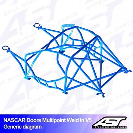 Roll Cage NISSAN Silvia (S14) 2-doors Coupe MULTIPOINT WELD IN V5 NASCAR-door