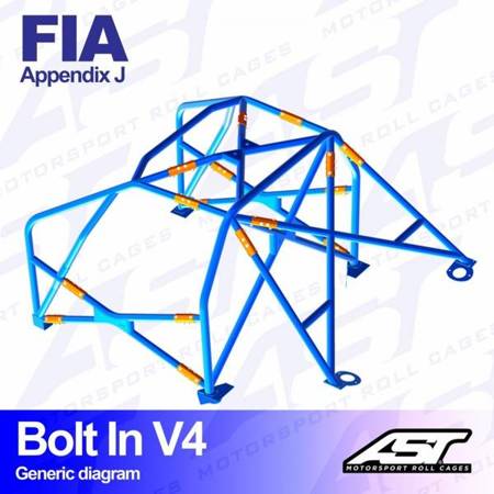 Roll Cage Renault Megane (Phase 3) 3-doors Hatchback BOLT IN V4