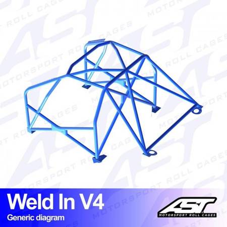 Roll Cage TOYOTA MR-2 (W30) 2-doors Roadster WELD IN V4