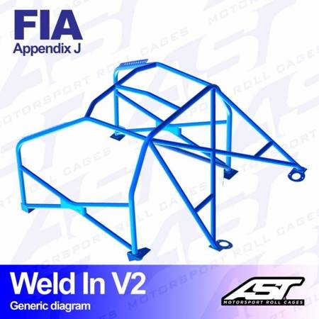 Roll Cage VW Beetle (Mk1) 2-doors Hatchback WELD IN V2