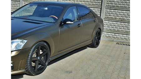 SIDE SKIRTS DIFFUSERS MERCEDES S-CLASS W221 AMG LWB Gloss Black