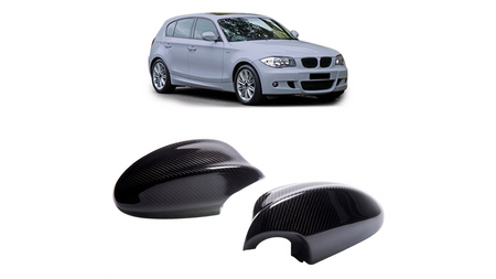 Side Mirror Cover Set Carbon Fiber suitable for BMW 1 (E81, E82, E87, E88) 3 (E90, E91, E92, E93) Pre-Facelift 2007-2010