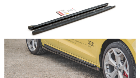 Side Skirts Diffusers Audi A1 S-Line GB Gloss Black