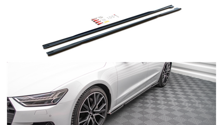 Side Skirts Diffusers Audi A7 C8 Gloss Black