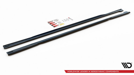 Side Skirts Diffusers Audi A7 C8 Gloss Black