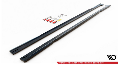 Side Skirts Diffusers Audi A7 C8 Gloss Black