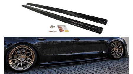 Side Skirts Diffusers Audi S8 D4 FL Gloss Black