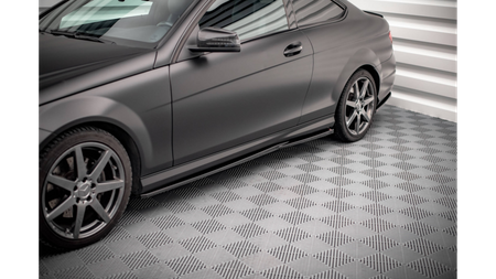 Side Skirts Diffusers Mercedes-Benz C Coupe / Sedan / Estate AMG-Line C204 / W204 Facelift / S204 Facelift Gloss Black