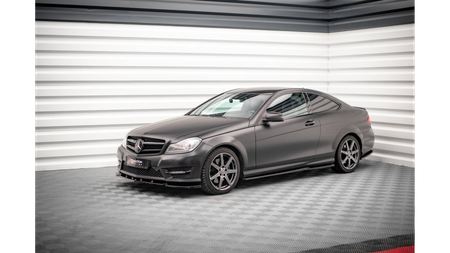 Side Skirts Diffusers Mercedes-Benz C Coupe / Sedan / Estate AMG-Line C204 / W204 Facelift / S204 Facelift Gloss Black