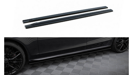 Side Skirts Diffusers V.1 Audi S4 / A4 / A4 S-Line B8 / B8 FL Gloss Black