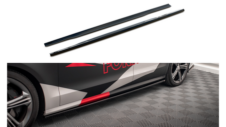 Side Skirts Diffusers V.1 Audi S8 D4 Gloss Black