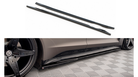 Side Skirts Diffusers V.1 Audi e-Tron GT / RS GT Mk1 Gloss Black