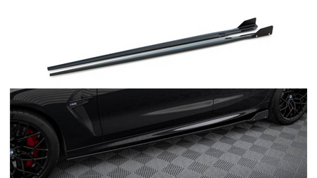 Side Skirts Diffusers V.1 + Flaps BMW M8 Gran Coupe F93 / 8 Gran Coupe M-Pack G16 Gloss Black