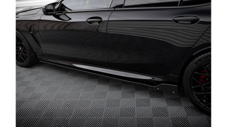 Side Skirts Diffusers V.1 + Flaps BMW M8 Gran Coupe F93 / 8 Gran Coupe M-Pack G16 Gloss Black