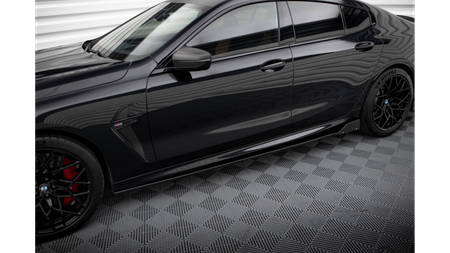 Side Skirts Diffusers V.1 + Flaps BMW M8 Gran Coupe F93 / 8 Gran Coupe M-Pack G16 Gloss Black