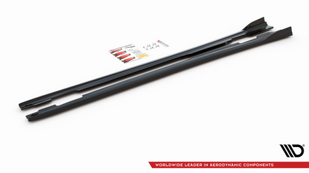 Side Skirts Diffusers V.1 Mercedes-Benz A W176 Gloss Black