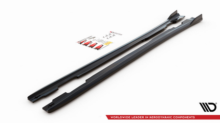 Side Skirts Diffusers V.1 Mercedes-Benz A W176 Gloss Black