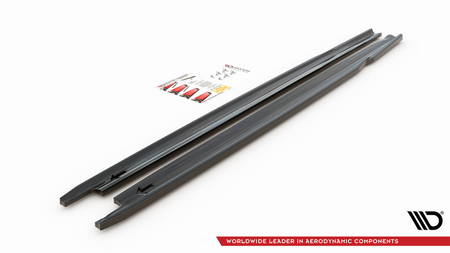 Side Skirts Diffusers V.1 Skoda Octavia RS Mk4 Gloss Black