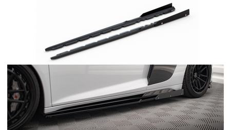 Side Skirts Diffusers V.2+ Flaps Audi R8 Mk2 Facelift Gloss Black