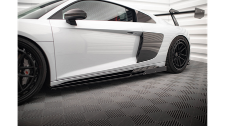 Side Skirts Diffusers V.2+ Flaps Audi R8 Mk2 Facelift Gloss Black