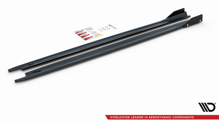 Side Skirts Diffusers V.2 + Flaps Skoda Octavia RS Mk4 Gloss Black