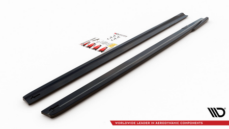 Side Skirts Diffusers V.2 Mercedes A35 AMG / AMG-Line W177 Gloss Black