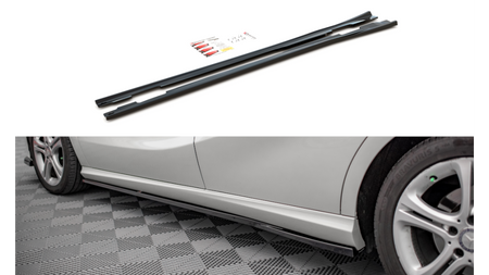 Side Skirts Diffusers V.2 Mercedes-Benz A W176 Gloss Black