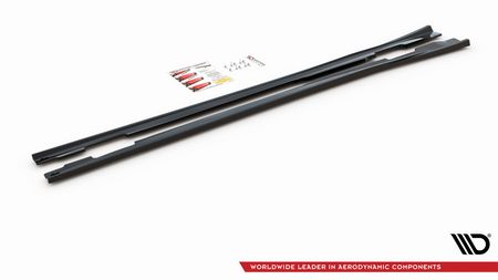 Side Skirts Diffusers V.2 Mercedes-Benz A W176 Gloss Black