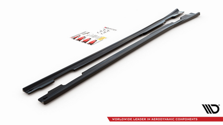 Side Skirts Diffusers V.2 Mercedes-Benz A W176 Gloss Black