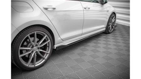 Side Skirts Diffusers V.2 Volkswagen Golf R Mk7 Gloss Black