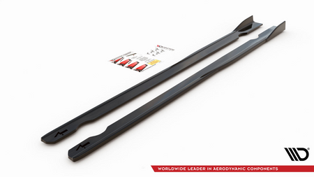 Side Skirts Diffusers V.2 Volkswagen Golf R Mk7 Gloss Black