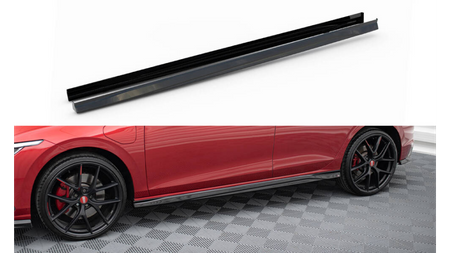 Side Skirts Diffusers V.3 Volkswagen Golf GTI / GTE / GTI Clubsport / R-Line Mk8 Gloss Black