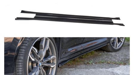 Side skirts Diffusers for BMW X4 M-Pack G02 Gloss Black