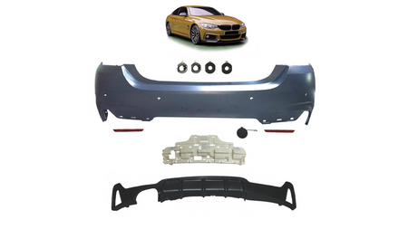 Sport Bumper Rear PDC With Diffuser suitable for BMW 4 (F32) Coupe (F33) Convertible (F36) Gran Coupe 2013-2021
