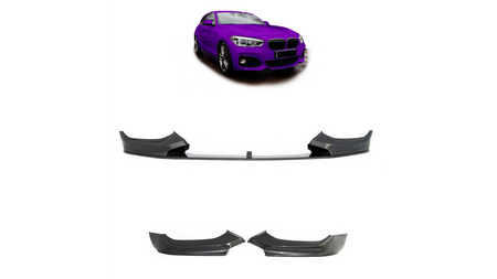 Sport Front Spoiler Lip Carbon Look suitable for BMW 1 (F20, F21) Hatchback Facelift 2015-2019