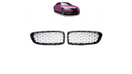 Sport Grille Gloss Black & Chrome suitable for BMW 4 (F32, F82) Coupe (F33, F83) Convertible (F36) Gran Coupe 2013-2021