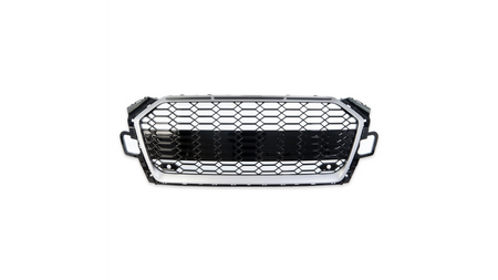 Sport Grille Silver & Gloss Black suitable for AUDI A5 (F5) Coupe Sportback Convertible Facelift 2019-2023