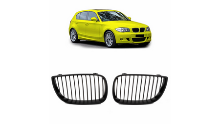 Sport Grille Single Line Matt Black suitable for BMW 1 (E81, E87) Hatchback 1 (E88) Convertible 1 (E82) Coupe Pre-Facelift 2004-2007