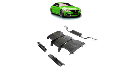Sport Rear Spoiler Diffuser Carbon Fiber suitable for BMW M4 (F82) Coupe (F83) Convertible M3 (F80) Sedan 2011-now