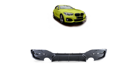 Sport Rear Spoiler Diffuser Gloss Black suitable for BMW 1 (F20, F21) Hatchback Facelift 2015-2019