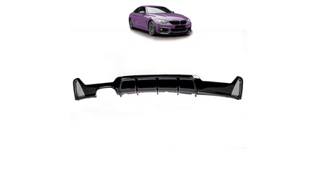 Sport Rear Spoiler Diffuser Gloss Black suitable for BMW 4 (F32) Coupe (F33) Convertible (F36) Gran Coupe 2013-now
