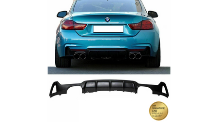 Sport Rear Spoiler Diffuser Matt Black suitable for BMW 4 (F32) Coupe (F33) Convertible (F36) Gran Coupe 2013-now